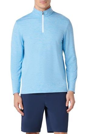 Bugatchi Quarter Zip Performance Pullover in Azure at Nordstrom, Size Xx-Large