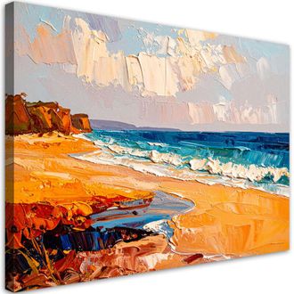 Artgeist Artgeist - Quadro su tela, Spiaggia Mare Paesaggio dipinto - 60x40