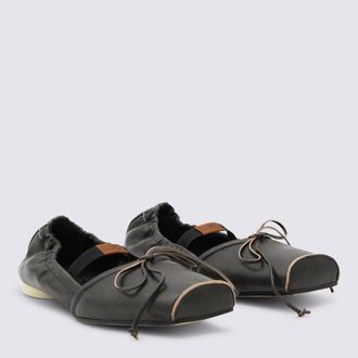 Maison Margiela Womens Flat Shoes Black-Doe Brown _cover Le Sole El Black/doe
