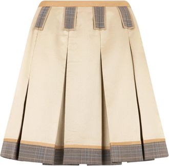 Moschino Licht geplooide rok met elegante details - Dames - Korte rokken - Veelkleurig - S - Wol - Rokken