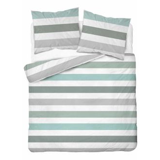 OEM Ropa De Cama De Sat&eacute;n 220x200 Rayas Tonos Pastel Verde