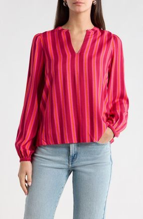 Sugarlips Clarisa Stripe Maxina Top in Fuchsia-Orange at Nordstrom, Size X-Small