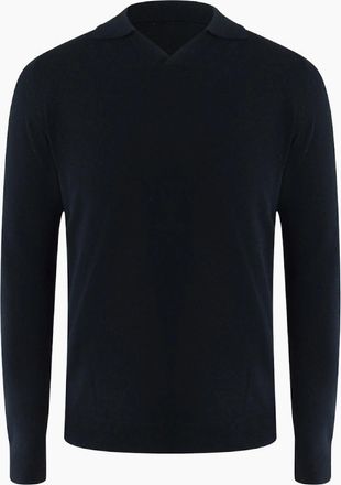 Aquascutum Mens Aquascutum Active Derby Polo Black Polo Shirt - Size: 40