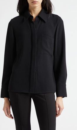 Vince Long Sleeve Button-Up Shirt in Black at Nordstrom, Size Xx-Small