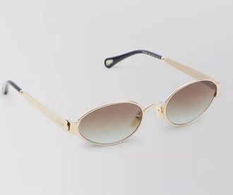 Chlo&eacute; holly oval gradient lens metal sunglasses