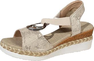 Generic Sandals for Women Summer Espadrilles Platform Wedge Sandal with Arch Support Casual Open Toe Ankle Strap Platform Sandals Comfortable Breathable Ortho