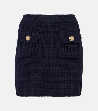 Miu Miu Ribbed-knit wool miniskirt