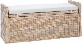 vidaXL Banco De Almacenamiento Natural 110 X 40 X 50 Cm Rat&aacute;n Vidaxl