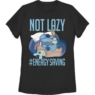 Lilo & Stitch Womens Lilo & Stitch Not Lazy, Saving Energy Graphic T-Shirt in Black at Nordstrom, Size Xx-Large