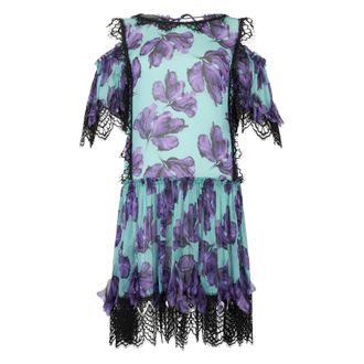 Moschino Floral Dress with Puff Sleeves - female - Moschino - Short Dresses - Multicolor - XL - Dresses