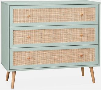 Sweeek Cómoda de caña con 3 cajones