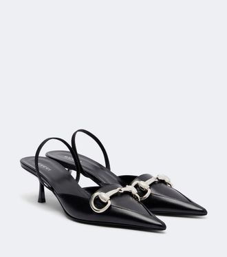 Gucci Boulevard leather slingback pumps