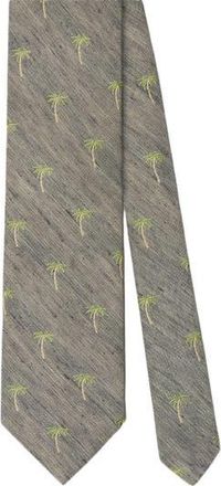 Robert Talbott Robert Palm Silk Linen Best of Class Necktie in Navy at Nordstrom