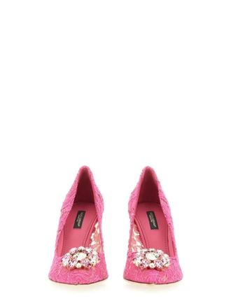 Dolce & Gabbana Hohe Schuhe - Taormina Lace Pumps - Gr. 38,5 (EU) - in Rosa - f&uuml;r Damen