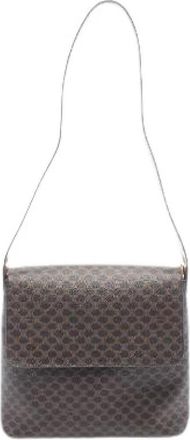 Celine Pre-owned Macadam PVC Coated Canvas Leather Shoulder Bag - Dames - Vintage Schoudertas - Bruin - ONE Size - Leer - Vintage