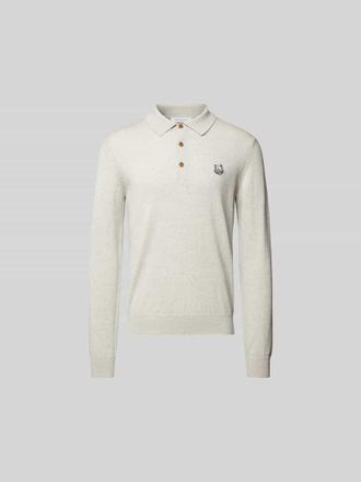 Maison Kitsun&eacute; Longsleeve aus reiner Wolle in Hellgrau, Gr&ouml;&szlig;e XXL
