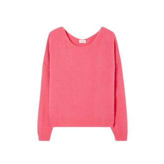 American Vintage Round-neck Knitwear, female, Pink, XS, Vintage Damsville Boatneck Jumper