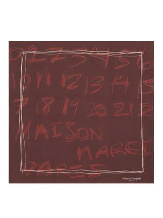 Maison Margiela Brown Square Silk Scarf