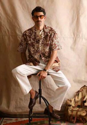 East Harbour Surplus Miami Camp Shirt In Brown