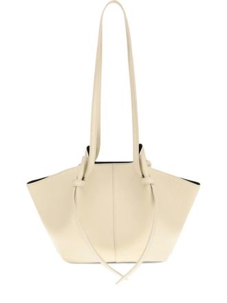 Yuzefi Mochi grote leren schoudertas - Beige