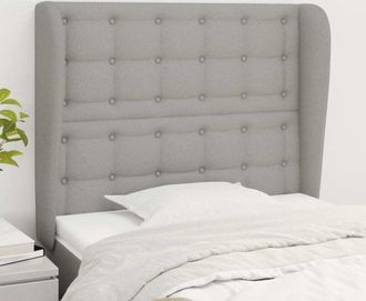 vidaXL Cabecero Con Orejas De Tela Gris Claro 93x23x118/128 Cm Vidaxl