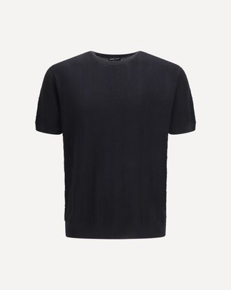 Giorgio Armani Short-sleeved cotton and silk Sweater Male 54
