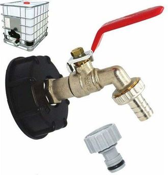 OEM Rubinetto Per Serbatoio Ulisem 1000l S60x6 Con Connettore Per Rubinetto Ibc E Raccordo Per Tubo Flessibile Da 1/2, Adattatore Per Serbatoio Di Scarico