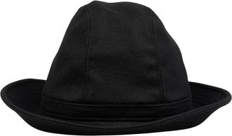 Yohji Yamamoto Accessoires, Heren, Zwart, ONE Size, Wol, Klassieke Wollen Hoed