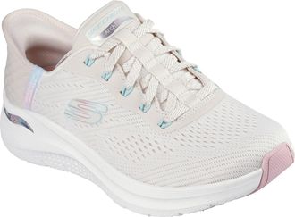 Skechers Arch Fit 2.0 - Easy Chic Textiel Dames Natuur/Roze Trainers