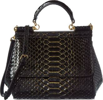 Tiffany & Fred Python-Embossed Leather Satchel