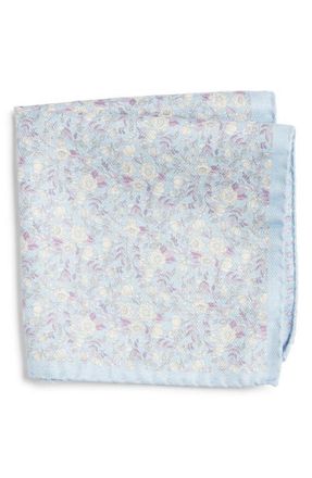 Jack Victor Yukon Reversible Silk Pocket Square in Light Blue at Nordstrom