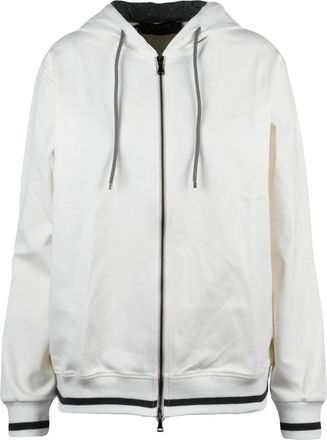 Officina 36 White Hooded Viscose-Blend Sweatshirt