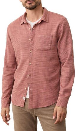 Marine Layer Slim Fit Stripe Stretch Selvage Button-Up Shirt in Warm Stripe at Nordstrom, Size Xx-Large