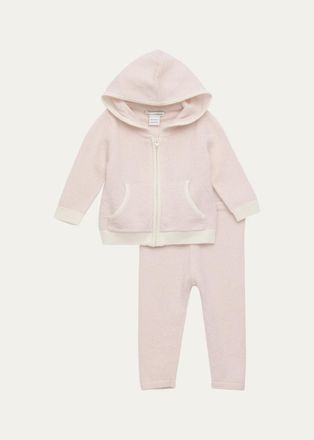 Sofiacashmere Girls Cashmere Zip Hoodie & Pants Set, Size 3M-12M