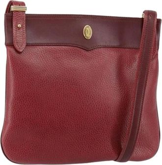 Cartier Pre-owned Cross Body Bags, female, Red, Size: ONE SIZE Pre-owned Vintage Leather Shoulder Bag