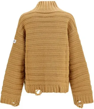 Maison Margiela Mens Beige Wool Oves Aries Turtleneck Clothing