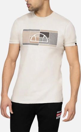 Ellesse Mens ELLESSE EINZINI Mens T Shirt Crew Neck Short Sleeve Casual Summer Cotton Tee NEW - Cream - Size: 40