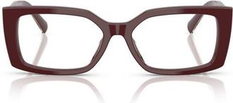 Tiffany & Co. 54mm Rectangular Optical Glasses in Burgundy /Demo Lens at Nordstrom