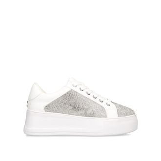 Carvela Womens Jive Lace Up Sneakers - Silver - Size UK 8
