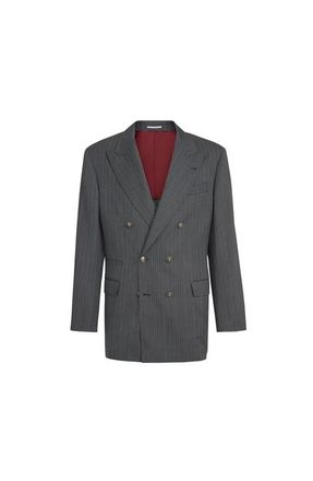 Brunello Cucinelli Virgin wool blazer in Dark Grey at Nordstrom, Size 54 It