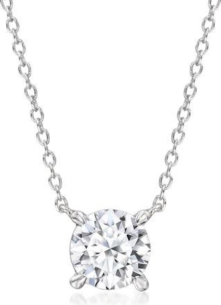 Ross-Simons Lab-Grown Diamond Solitaire Necklace in Sterling Silver