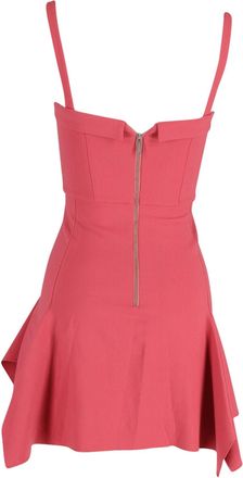 Dion Lee Bustier Flared Mini Dress in Pink Wool