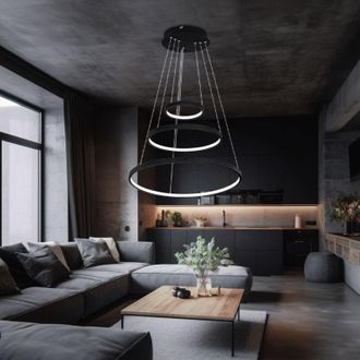 Globo Lighting Lampada a sospensione soggiorno Lampada a sospensione led anello lampada a sospensione tavolo da pranzo dimmerabile regolabile in altezza