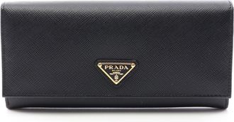 Prada Black Saffiano Long Wallet (Bi-Fold) (Pre-Owned)