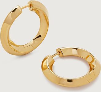 Monica Vinader Gold Power Medium Hoop Earrings