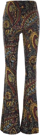 Etro Flared Technical Fabric Trousers - Multicolor