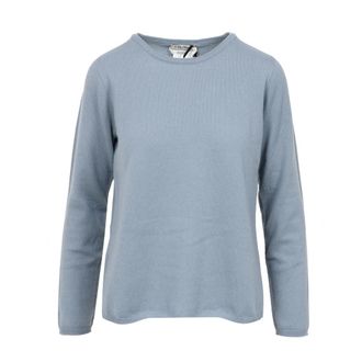 Max Mara Kasjmier Gebreide Trui Ronde Hals - Dames - Cashmere truien - Blauw - L - Kasjmier - Truien & Vesten