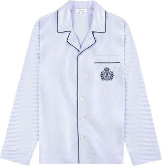 Sporty & Rich Gestreepte top met borduurwerk - Blauw