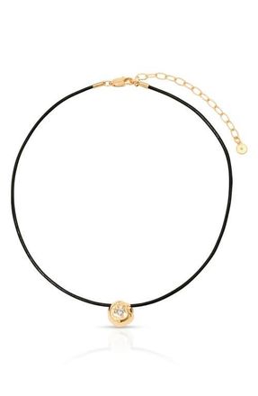 Ettika Molten Sphere Leather Pedant Necklace in Gold at Nordstrom