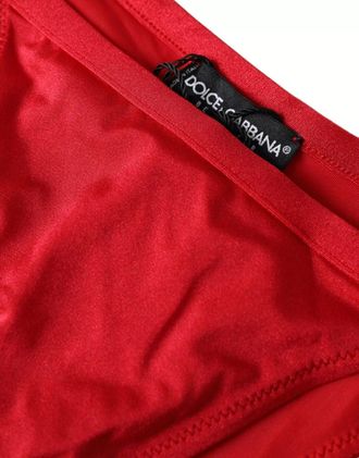 Dolce & Gabbana Womens Red Nylon Stretch Beachwear Swimwear Bottom Bikini Elastane Clothing